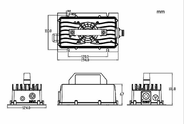 BS600A-2420 Industrial Battery Charger - Side View
